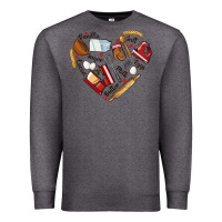 Charcoal Heather bake tools hearts Premium Sweatshirt - NancyCooperArtShop