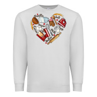 Dove Grey bake tools hearts Premium Sweatshirt - NancyCooperArtShop