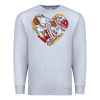 Heather Grey bake tools hearts Premium Sweatshirt - NancyCooperArtShop