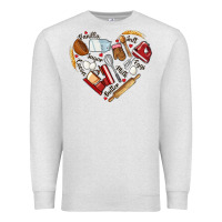 Oatmeal Heather bake tools hearts Premium Sweatshirt - NancyCooperArtShop