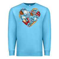 Ocean Blue bake tools hearts Premium Sweatshirt - NancyCooperArtShop