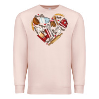 Pale Pink bake tools hearts Premium Sweatshirt - NancyCooperArtShop