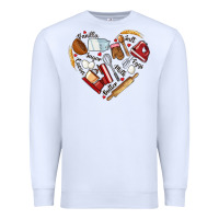 White bake tools hearts Premium Sweatshirt - NancyCooperArtShop