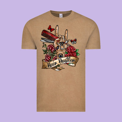 Hair Hustler 3 Vintage Tee Designed By Sublimationcraftshop