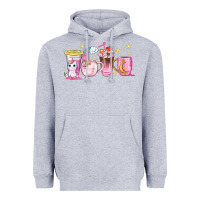 Heather Grey unicorn coffee cups Heavyweight Hoodie - NancyCooperArtShop