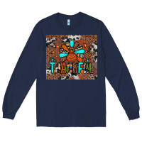Navy thankful turkey png Long Sleeve Tee - JahusDesignShop