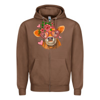 Chestnut valentines day orange cow Zipper Hoodie - Jasminsmagicworld