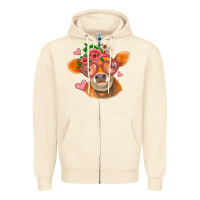 Sandshell valentines day orange cow Zipper Hoodie - Jasminsmagicworld