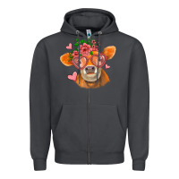 Smoke valentines day orange cow Zipper Hoodie - Jasminsmagicworld