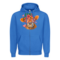 True Royal valentines day orange cow Zipper Hoodie - Jasminsmagicworld