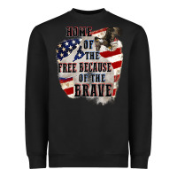 Black Home of the free because of the brave 4th of july Heavyweight Sweatshirt - CowGirlArtShop