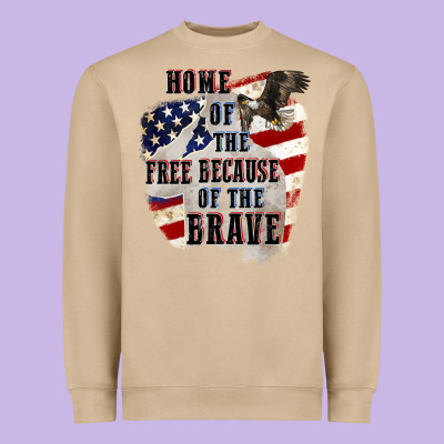 Home Of The Free Because Of The Brave 4th Of July Heavyweight Sweatshirt Designed By Cowgirlartshop