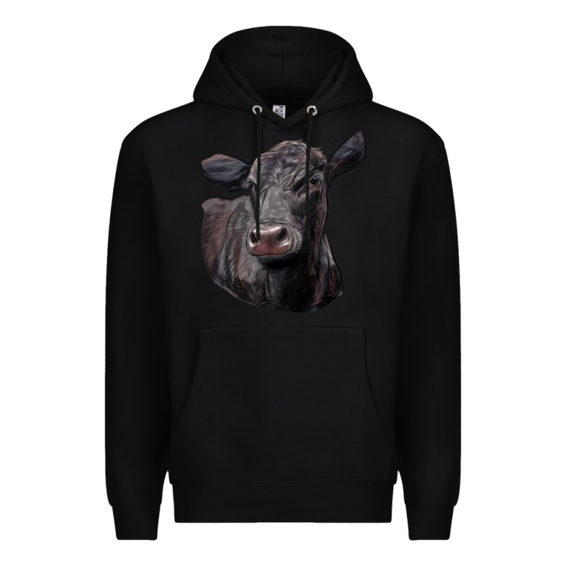 Black Angus Cow Illustrations Premium Hoodie by LillyAllenDesigns | Teevron