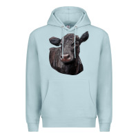 Blue Mist Black Angus Cow Illustrations Premium Hoodie - LillyAllenDesigns