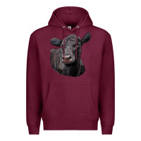 Burgundy Black Angus Cow Illustrations Premium Hoodie - LillyAllenDesigns