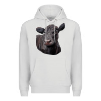 Dove Grey Black Angus Cow Illustrations Premium Hoodie - LillyAllenDesigns