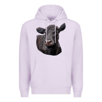 Lilac Black Angus Cow Illustrations Premium Hoodie - LillyAllenDesigns