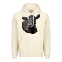 Sandshell Black Angus Cow Illustrations Premium Hoodie - LillyAllenDesigns