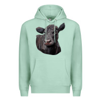 Seafoam Black Angus Cow Illustrations Premium Hoodie - LillyAllenDesigns