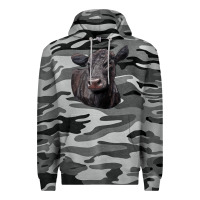 Slate Camo Black Angus Cow Illustrations Premium Hoodie - LillyAllenDesigns
