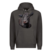 Smoke Black Angus Cow Illustrations Premium Hoodie - LillyAllenDesigns