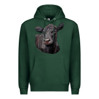 Sports Green Black Angus Cow Illustrations Premium Hoodie - LillyAllenDesigns