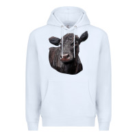 White Black Angus Cow Illustrations Premium Hoodie - LillyAllenDesigns
