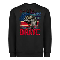 Black Home of the free because of the brave 4th of july Heavyweight Sweatshirt - CowGirlArtShop