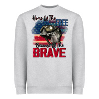 Heather Grey Home of the free because of the brave 4th of july Heavyweight Sweatshirt - CowGirlArtShop