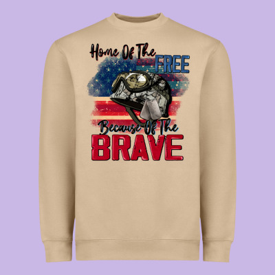 Home Of The Free Because Of The Brave 4th Of July Heavyweight Sweatshirt Designed By Cowgirlartshop