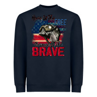 Navy Home of the free because of the brave 4th of july Heavyweight Sweatshirt - CowGirlArtShop