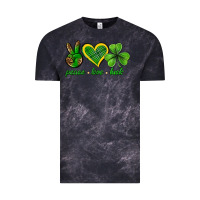 Cloud Black peace love luck st. patricks day nePeace love luck Vintage Tee - Neo Western