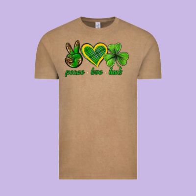 Peace Love Luck St. Patricks Day Nepeace Love Luck Vintage Tee Designed By Neo Western