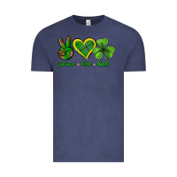 Vintage Denim peace love luck st. patricks day nePeace love luck Vintage Tee - Neo Western