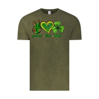 Vintage Olive peace love luck st. patricks day nePeace love luck Vintage Tee - Neo Western