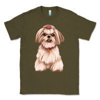 Army Green Shih Tzu Dog Design Classic Tee - JahusDesignShop