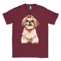 Burgundy Shih Tzu Dog Design Classic Tee - JahusDesignShop
