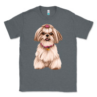 Charcoal Heather Shih Tzu Dog Design Classic Tee - JahusDesignShop