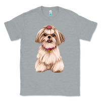 Heather Grey Shih Tzu Dog Design Classic Tee - JahusDesignShop