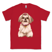 Red Shih Tzu Dog Design Classic Tee - JahusDesignShop