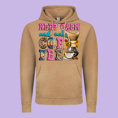 Keep Calm And Make Coffee Vintage Hoodie Designed By Zillion Design Studio