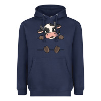 Navy custom cow Heavyweight Hoodie - MaliasSmallBusiness