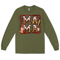 Army Green baseball mama Long Sleeve Tee - Jasminsmagicworld
