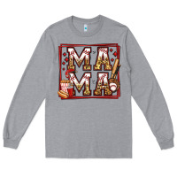Heather Grey baseball mama Long Sleeve Tee - Jasminsmagicworld