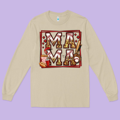 Baseball Mama Long Sleeve Tee Designed By Jasminsmagicworld