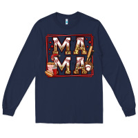 Navy baseball mama Long Sleeve Tee - Jasminsmagicworld