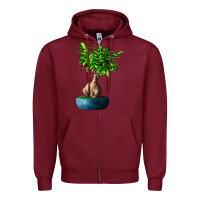 Burgundy Ficus Ginsenge Zipper Hoodie - LillyAllenDesigns