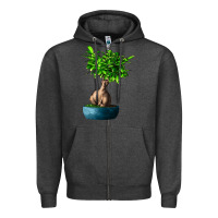 Charcoal Heather Ficus Ginsenge Zipper Hoodie - LillyAllenDesigns