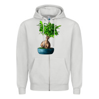 Dove Grey Ficus Ginsenge Zipper Hoodie - LillyAllenDesigns