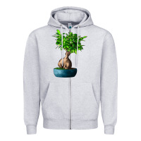 Heather Grey Ficus Ginsenge Zipper Hoodie - LillyAllenDesigns